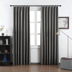 Grace Textured 100% Blackout Elegance Curtains & Drapes Soft Top - VeilVeil