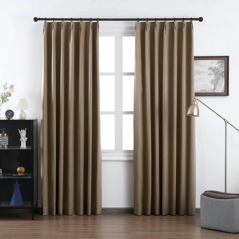 Grace Textured 100% Blackout Elegance Curtains & Drapes Soft Top - VeilVeil