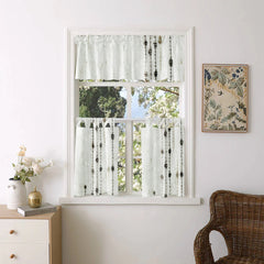 Luna Linen Sheer Cafe Curtains & Drapes Pleated