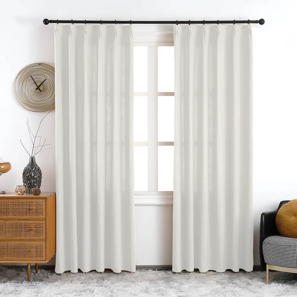 Olivia 100% Linen Curtains & Drapes Pleated - VeilVeil