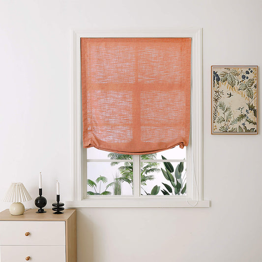 Madison Cotton-Poly Blend Relaxed Roman Shades - VeilVeil