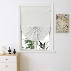 Madison Cotton-Poly Blend Fan-shaped Roman Shades - VeilVeil