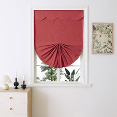 Madison Cotton-Poly Blend Fan-shaped Roman Shades - VeilVeil