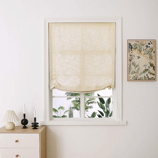 Madison Cotton-Poly Blend Relaxed Roman Shades - VeilVeil