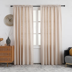 Lena Linen Blend Curtains & Drapes Soft Top - VeilVeil