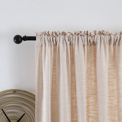 Lena Linen Blend Curtains & Drapes Soft Top - VeilVeil