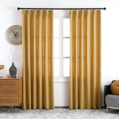 Olivia 100% Linen Curtains & Drapes Pleated - VeilVeil
