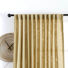 Olivia 100% Linen Curtains & Drapes Soft Top - VeilVeil