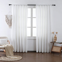 Ava Linen Sheer Curtain & Drapery Soft Top - VeilVeil