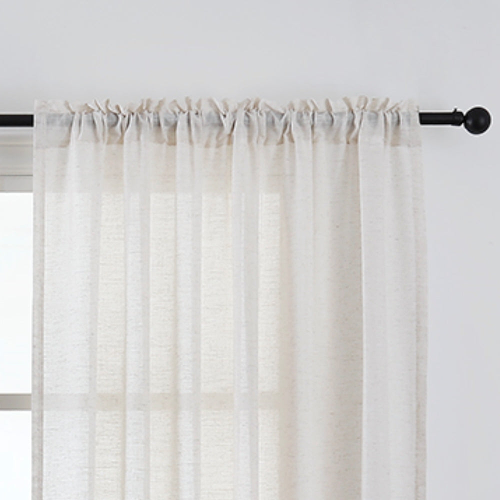 Ava Linen Sheer Curtain & Drapery Soft Top - VeilVeil