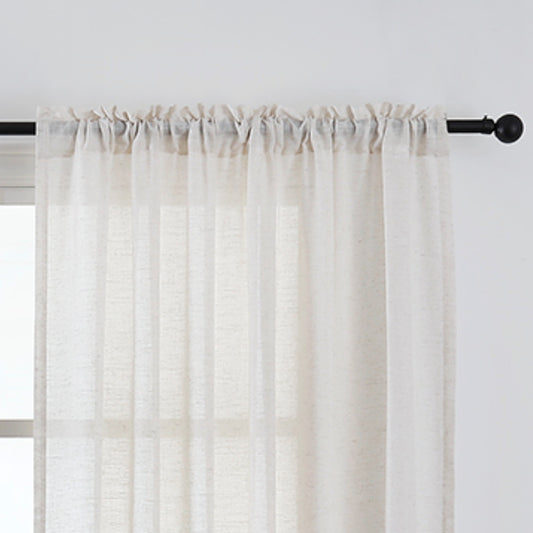 Ava Linen Sheer Curtain & Drapery Soft Top - VeilVeil