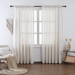 Ava Linen Sheer Curtain & Drapery Soft Top - VeilVeil