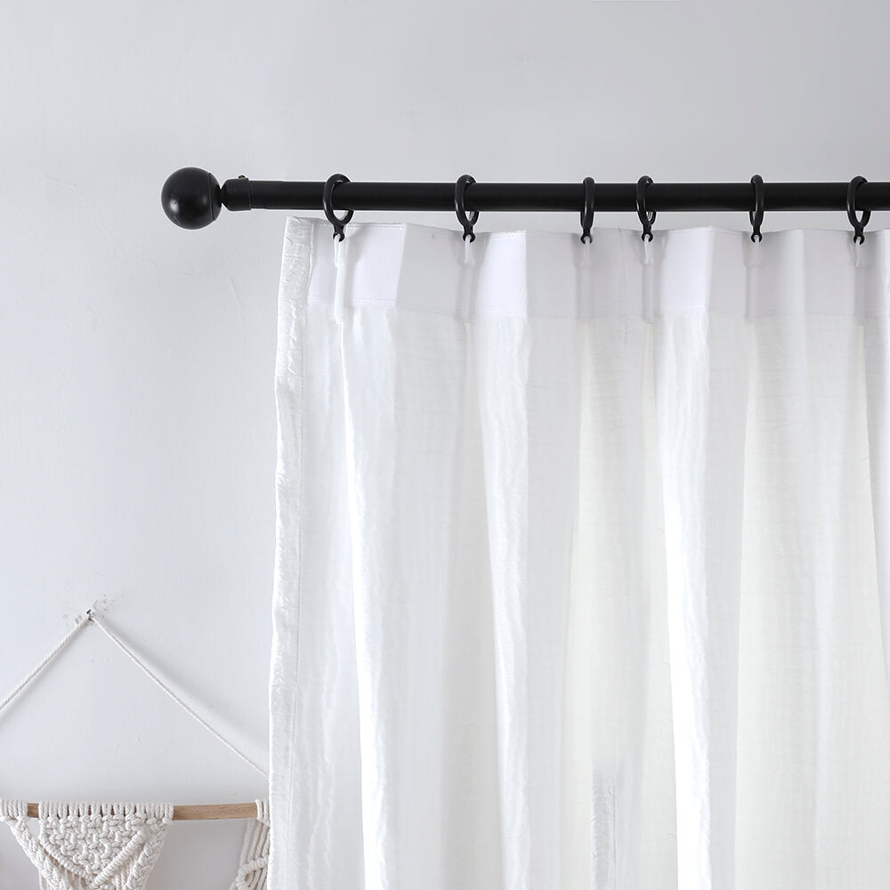 Ava Linen Sheer Curtain & Drapery Pleated - VeilVeil