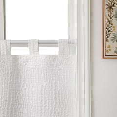 Luna Linen Sheer Cafe Curtains & Drapes Soft Top - VeilVeil