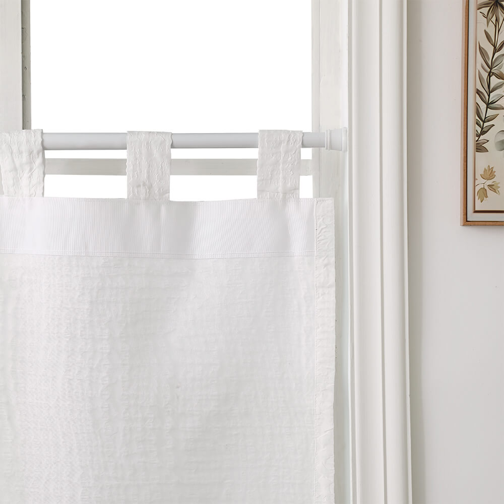 Luna Linen Sheer Cafe Curtains & Drapes Soft Top - VeilVeil