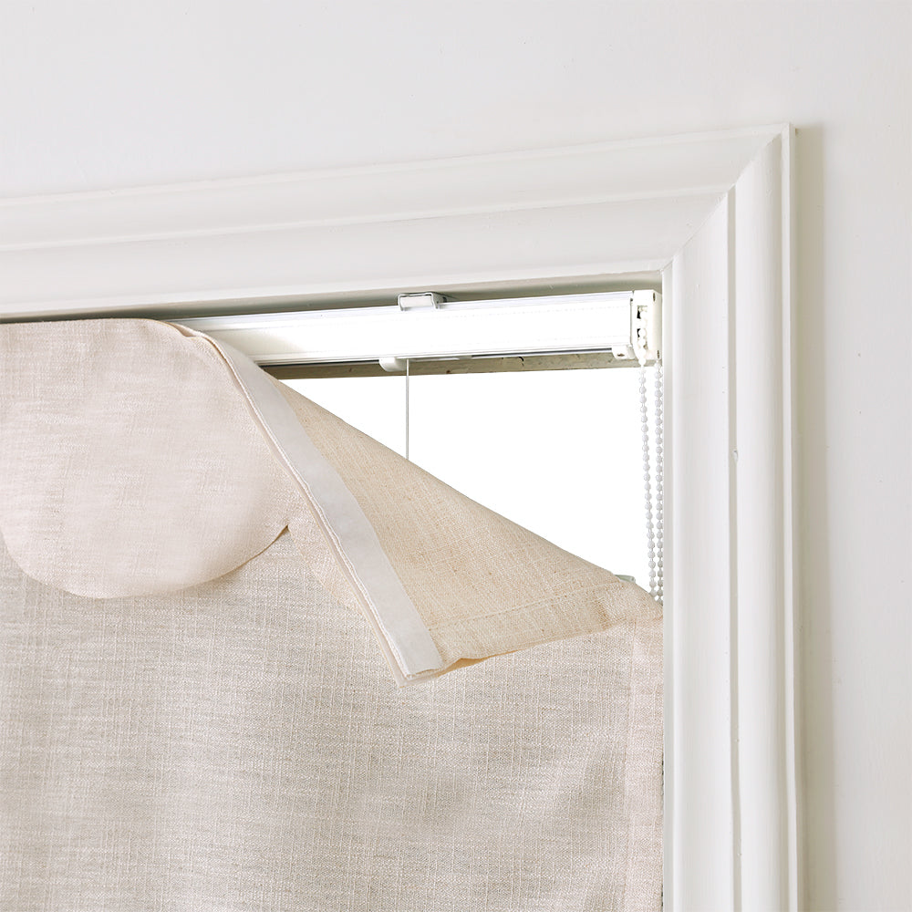 Madison Cotton-Poly Blend Fan-shaped Roman Shades - VeilVeil