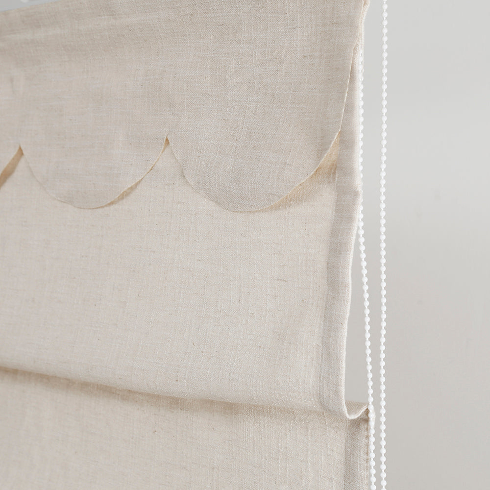 Madison Cotton-Poly Blend Fan-shaped Roman Shades - VeilVeil