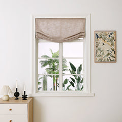 Luna Linen Sheer Relaxe Roman Shades - VeilVeil