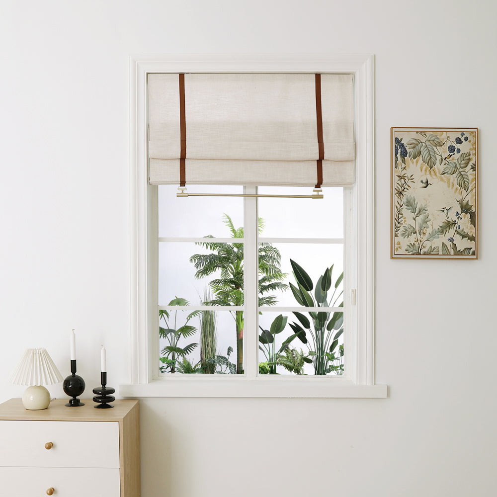 Madison Cotton-Poly Blend Plain Fold Roman Shades - VeilVeil