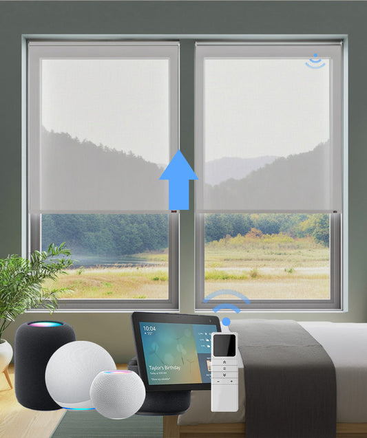 Smart Motorized Roller Shades Breeze White Backside