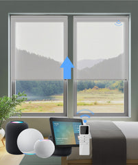 Smart Motorized Roller Shades Breeze White Backside