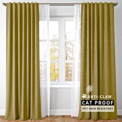 Lena Linen Blend Curtains & Drapes Pleated