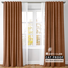 Lena Linen Blend Curtains & Drapes Pleated