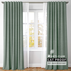 Lena Linen Blend Curtains & Drapes Pleated