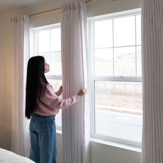Lena Linen Blend Curtains & Drapes Soft Top - VeilVeil